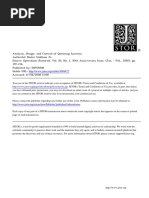 Analysis, Design, And Control of Queueing Systems