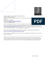 Analysis, Design, and Control of Queueing Systems