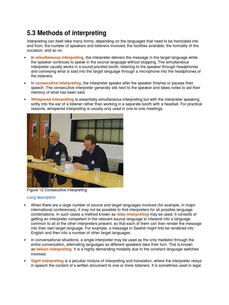 Types of Interpreting Methods | PDF | Language Interpretation | Semiotics