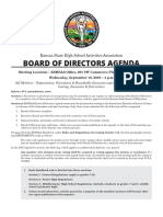 KSHSAA Board of Directors Meeting - Sept. 2019 Agenda