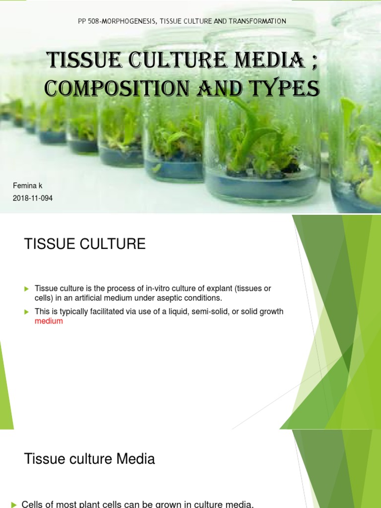 Tissue Culture Media Composition and Types PDF Cell Culture Nutrients