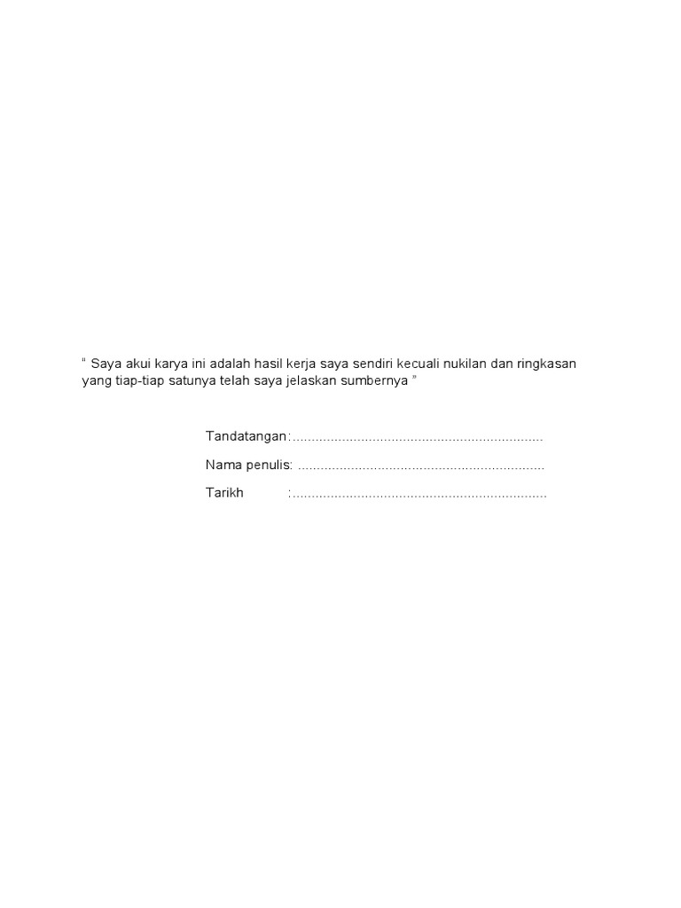 Surat Akuan Karya Asli Pdf
