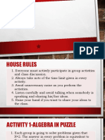 House Rules and Algebra Puzzle