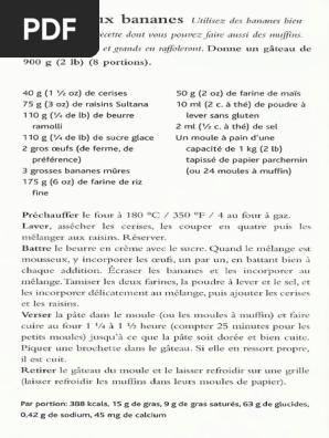 Gateau Banane Pdf Pdf