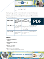 Learning Activity 1 Evidence: My Holiday Trip