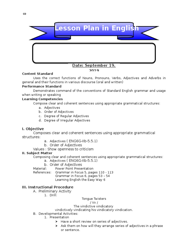 Arranging Adjectives in Order | PDF | English Grammar | Adjective