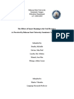 The Effects of Smart-Shaming To Oral Discourse Chapter 1