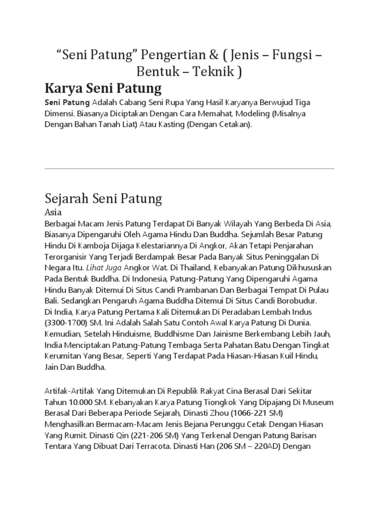 Seni Patung Pengertian