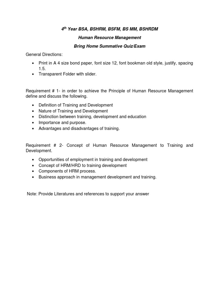 4 Year Bsa, BSHRM, BSFM, Bs MM, BSHRDM Human Resource Management Bring ...