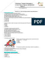 Soal PTS Tema 1 Kelas 5 Semester 1 K13 Tahun 2019-2020a