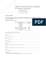 PRIMEROS PASOS: R Como Calculadora, Definición de Variables y Funciones