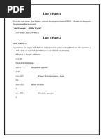 Lab Report of Python