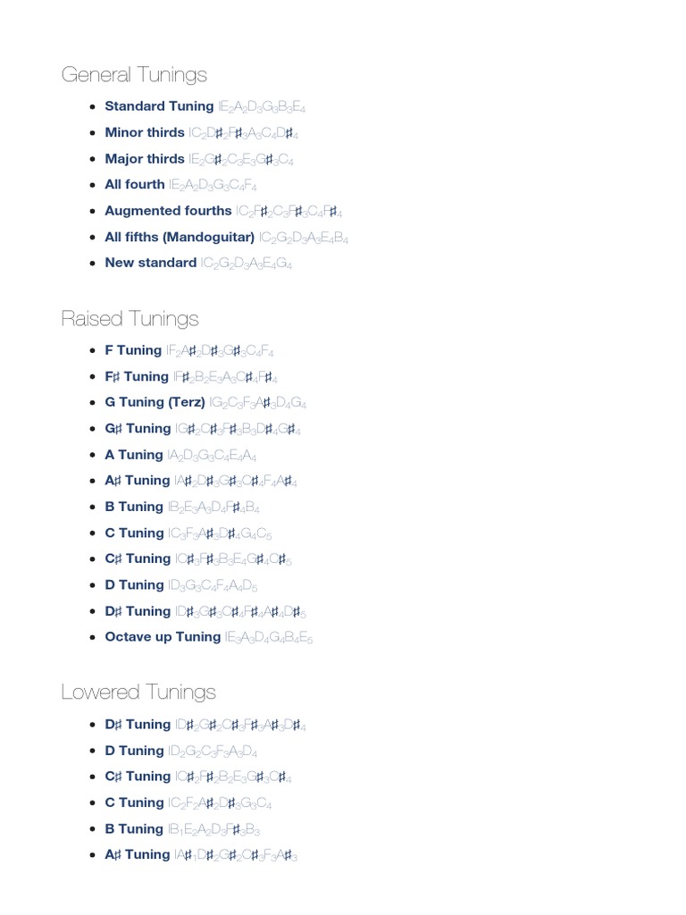 Tunings For Guitar !!! LIENS ACTIFS !!!! (Proguitar - Com) | PDF ...