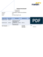 Transaction Inquiry: Date & Time Value Date Description Debit Credit Reference No. Saldo