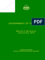Government of The Punjab: Manual of Secretariat Instructions, 2016