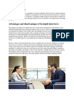 Advantages and Disadvantages of In-Depth Interviews