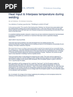 Heat Input and Interpass Temperature During Welding PDF