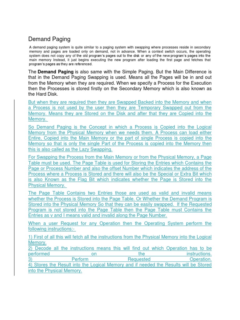 Demand Paging & Page Replacement Algorithm | PDF | Computer Data ...