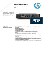 HP Elitedesk 800 65W G2 Desktop Mini PC: Datasheet