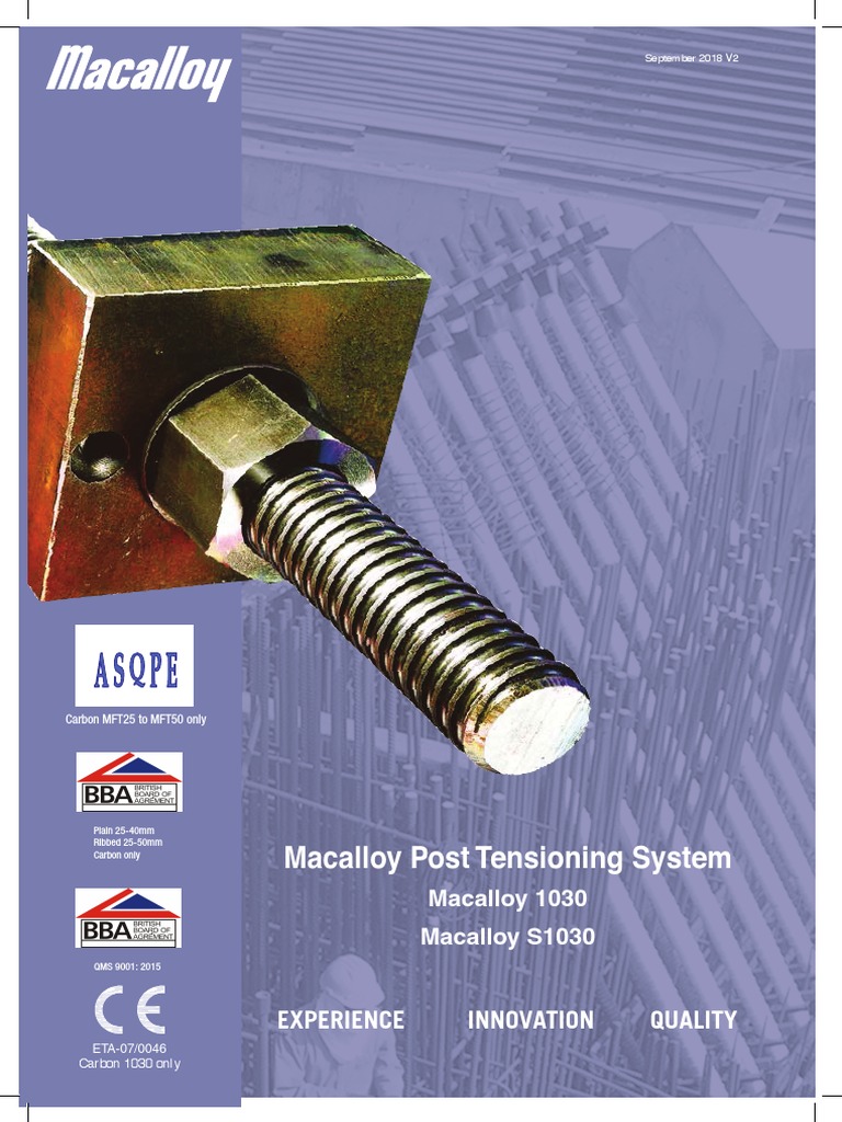 Macalloy PT Bars | PDF | Prestressed Concrete | Stainless Steel