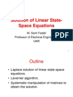 Solution of Linear State-Space Equations: M. Sami Fadali Professor of Electrical Engineering UNR