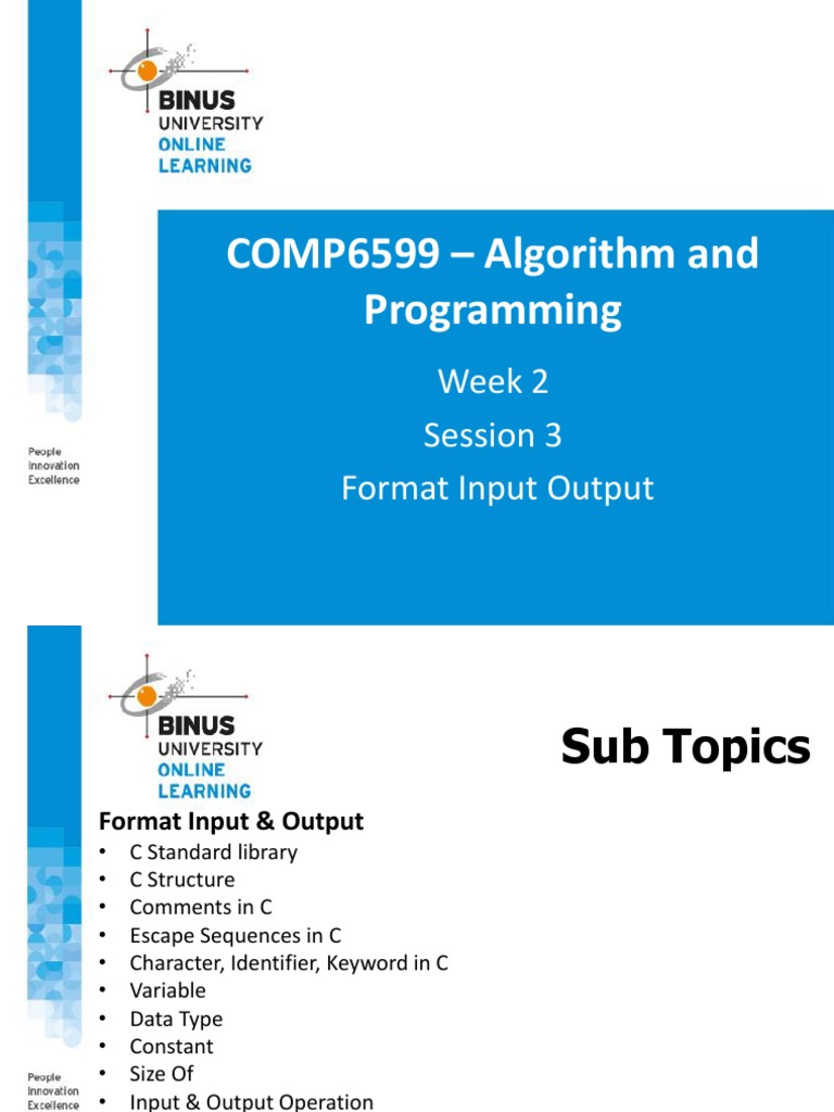 PPT02-COMP599-Format Input Output-R0 | PDF | C (Programming Language ...