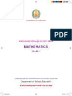 XII STD - Mathematics Vol 1 English Medium