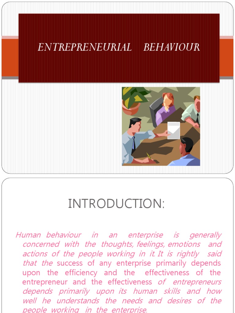 Understanding Entrepreneurial Behavior | PDF | Entrepreneurship ...