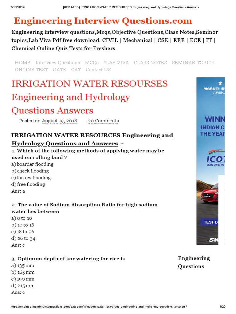 (UPDATED) IRRIGATION WATER RESOURSES Engineering and Hydrology ...