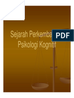 Pko 132 Slide Sejarah Perkembangan Psikologi Kognitif PDF