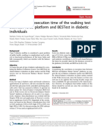 Correlation of Execution Time of The Walking Test Between Force Platform and Bestest in Diabetic Individuals