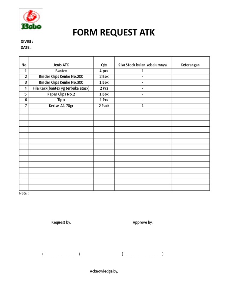 Form Permintaan ATK PDF