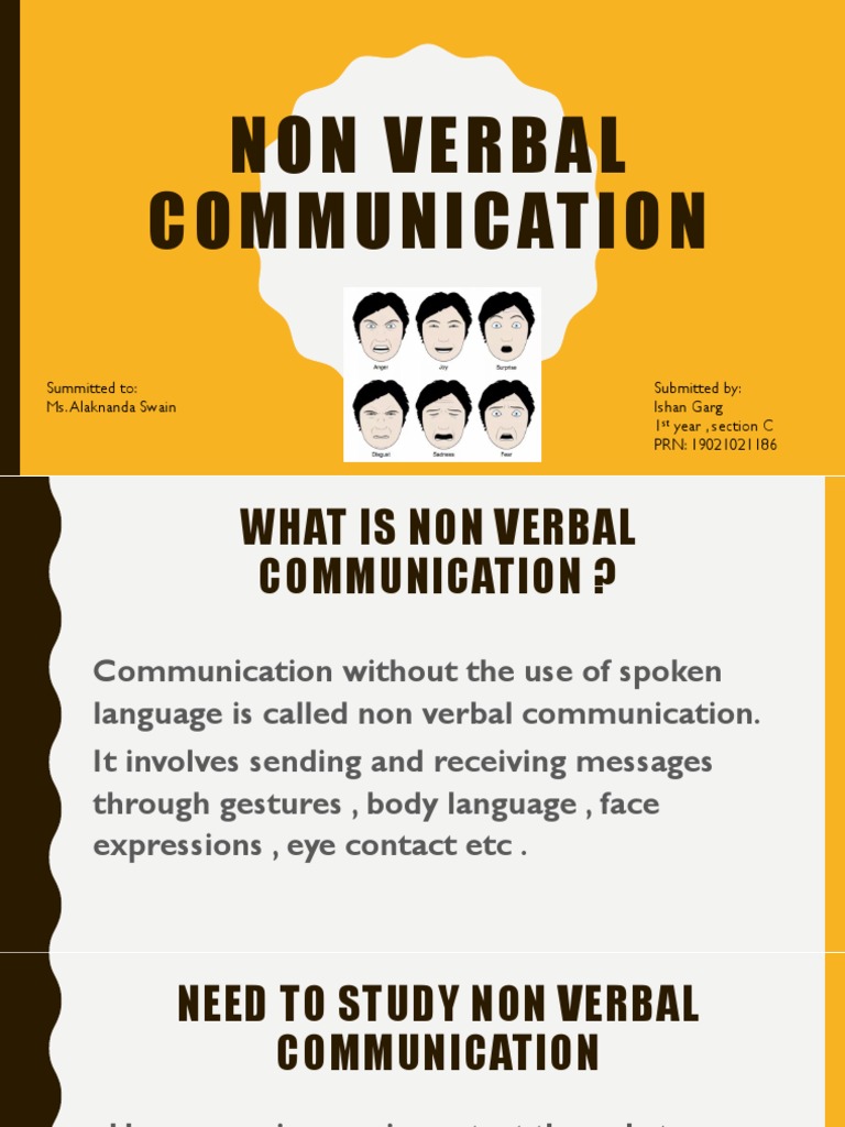 Understanding Non-Verbal Communication | PDF | Body Language ...