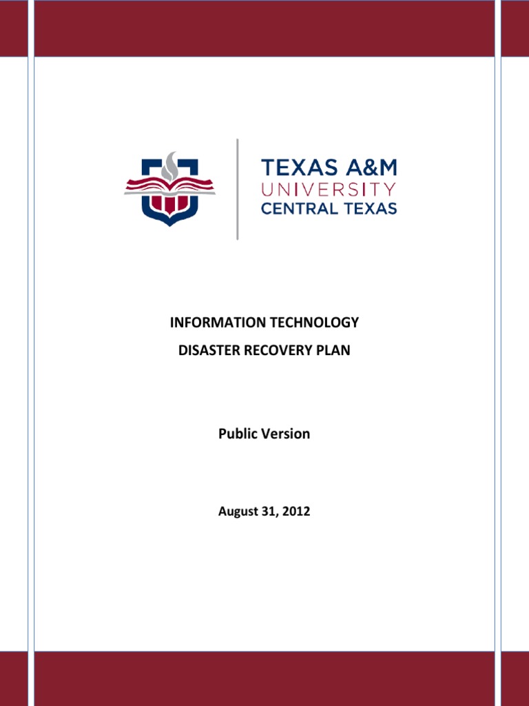 IT Disaster Recovery Plan Overview | PDF | Disaster Recovery | Backup