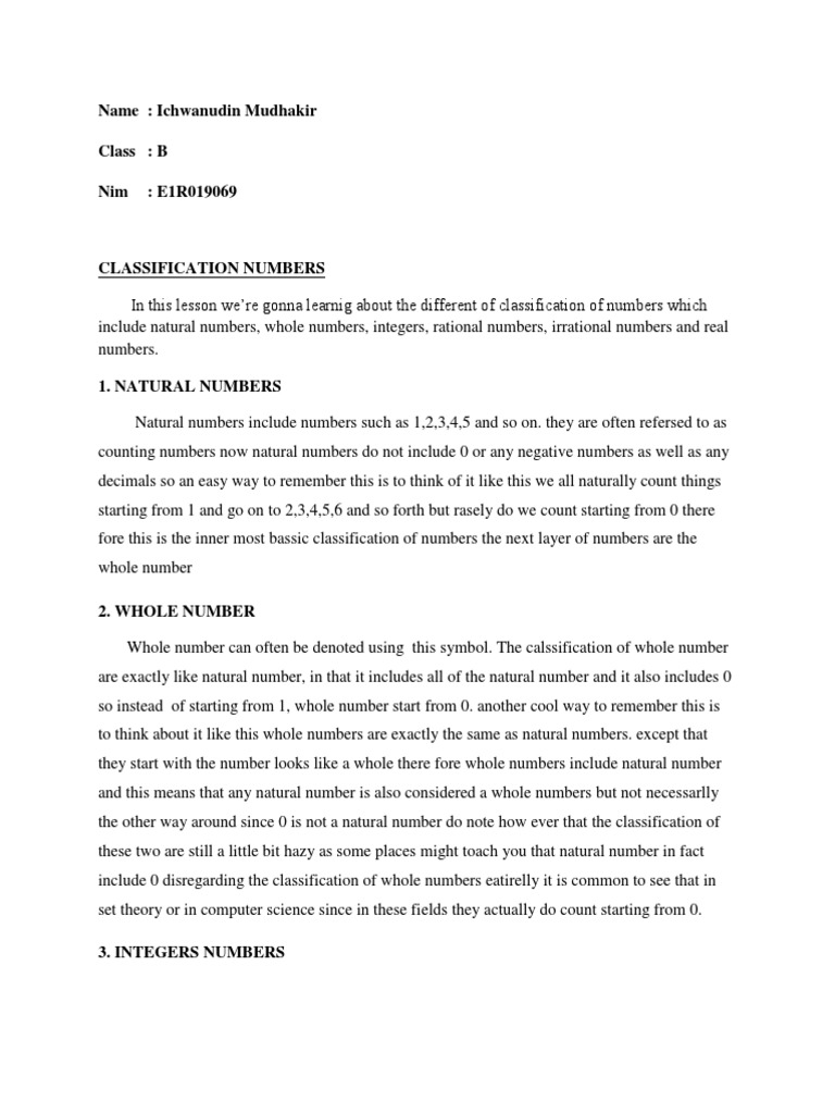 Number Classification Guide | PDF | Numbers | Fraction (Mathematics)
