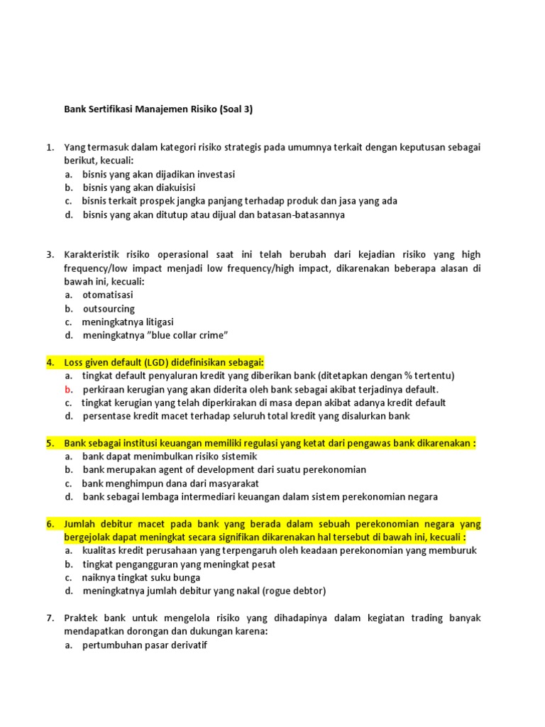 Contoh Soal Bsmr