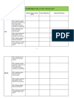 Planning Worksheet For Access and Quality