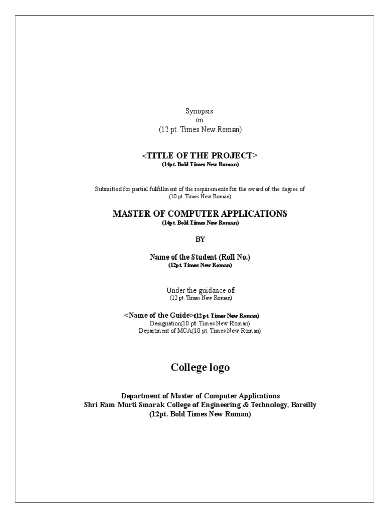 Synopsis Format | PDF