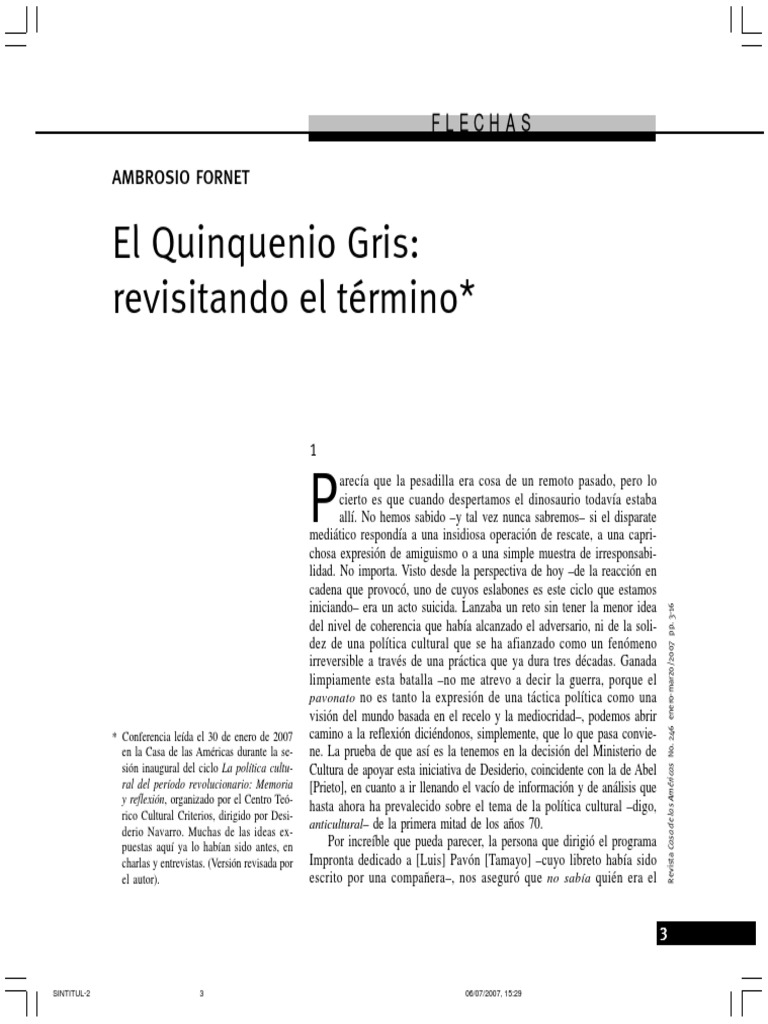 El Quinquenio Gris PDF Cuba Fidel Castro