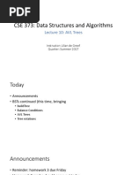 CSE 373: Data Structures and Algorithms: Lecture 10: AVL Trees