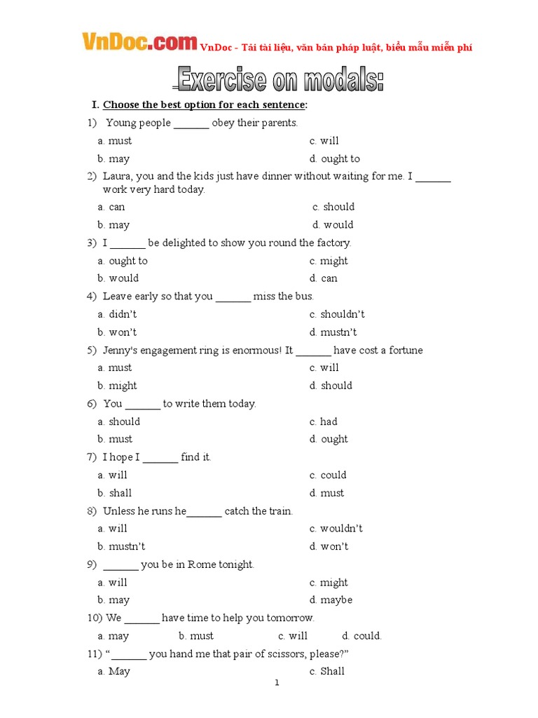 Bai tap ve modal verbs pdf