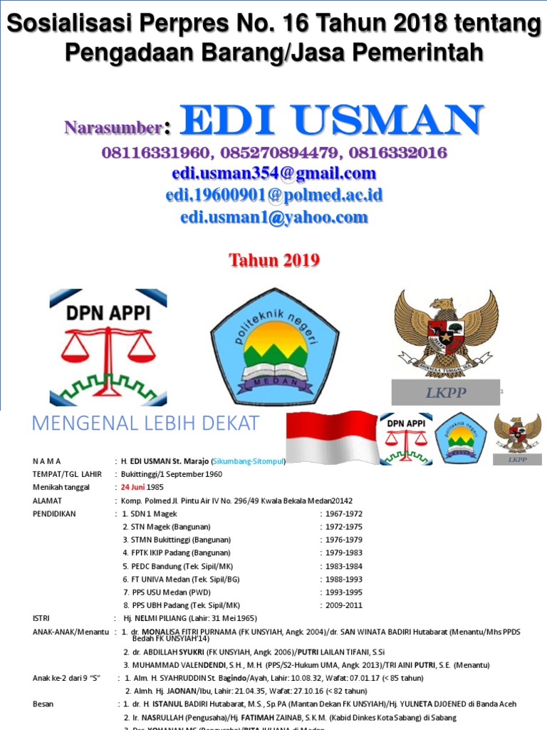 Sosialisasi Perpres 16/2018 PBJP | PDF | Sains & Matematika