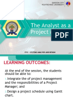 The Analyst As A Project Manager: It12 - Systems Analysis and Design