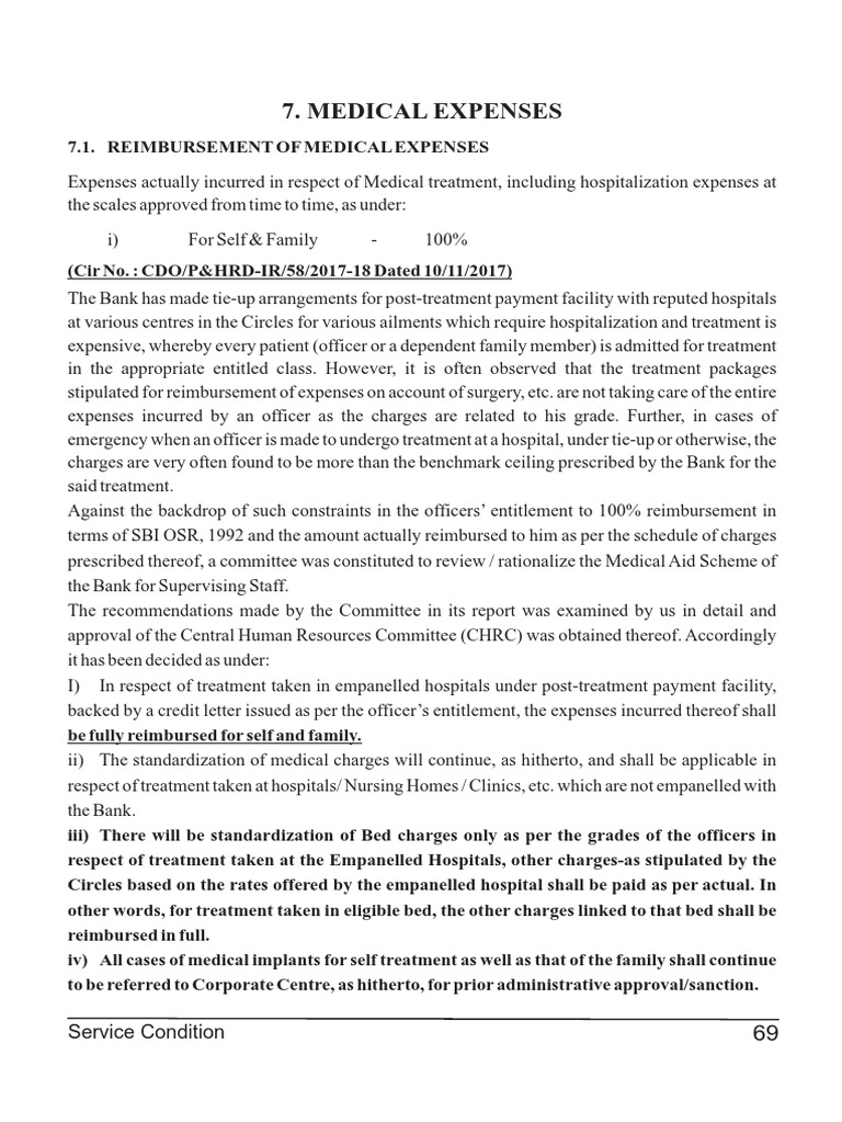 Medical Expenses Service Condition PDF Orthodontics Surgery