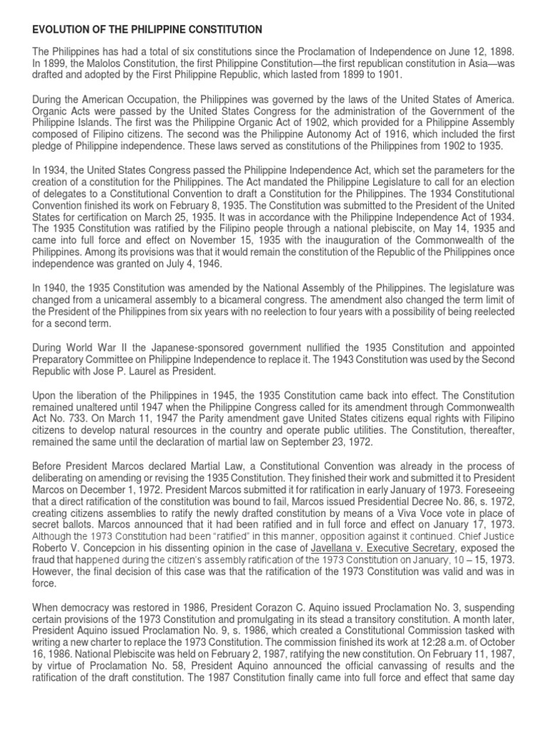 The 1935 Constitution PDF President Of The Philippines World Politics