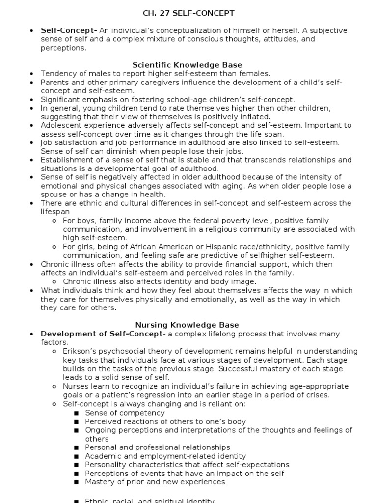 Understanding Self-Concept in Care | PDF | Self Concept | Identity ...