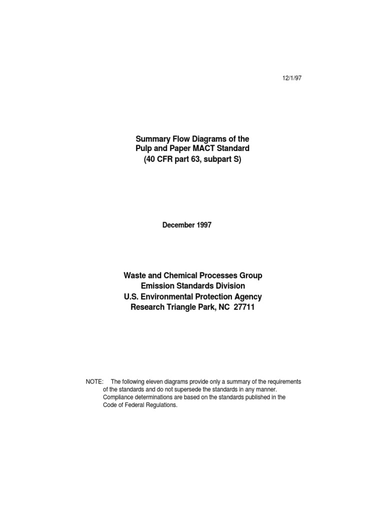 Flow Diagrams Pulp Subpart S | PDF | Pulp (Paper) | Industrial Processes