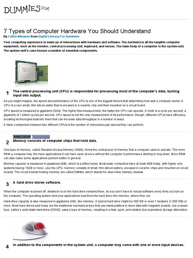 7 Types of Computer Hardware You Should Understand | Download Free PDF ...