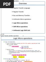 Register Transfer Language Register Transfer Bus and Memory Transfers Arithmetic Micro-Operations Logic Micro-Operations Shift Micro-Operations Arithmetic Logic Shift Unit