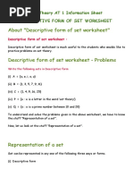 Set Theory Attainment Target